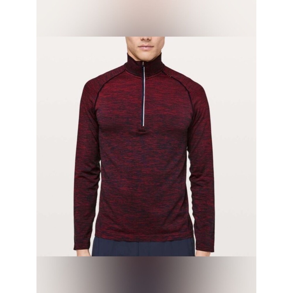 Lululemon Red Metal Vent Tech Half Zip Athletic Pullover Top Men’s Size Large